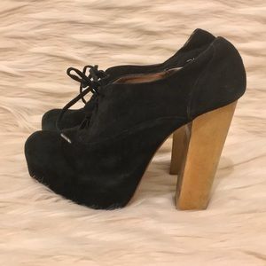 Suede Platform lace up Booties